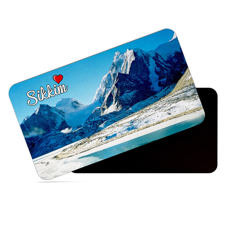 dhcrafts Rectangular Rubber Fridge Magnet / Magnetic Card Multicolor Tamil Nadu Sikkim D2 Design Pack of 1 (8.6cm x 5.4cm)